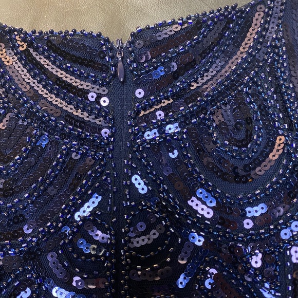 Lulu’s Navy Blue Sequin Flapper Dress - Picture 8 of 9
